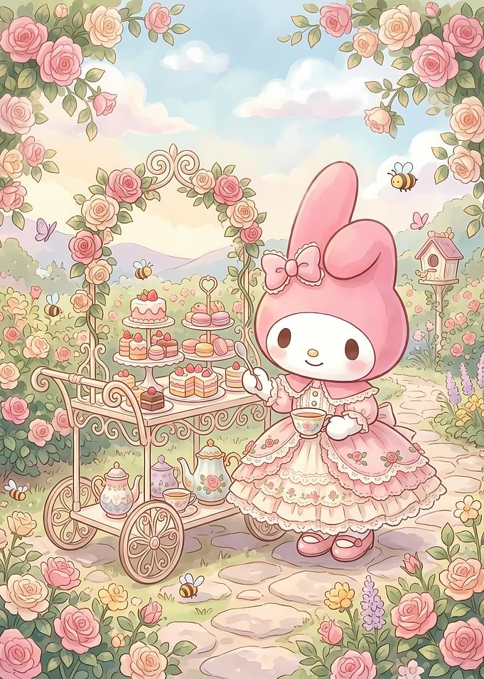 My Melody Tea Party Garden Scene