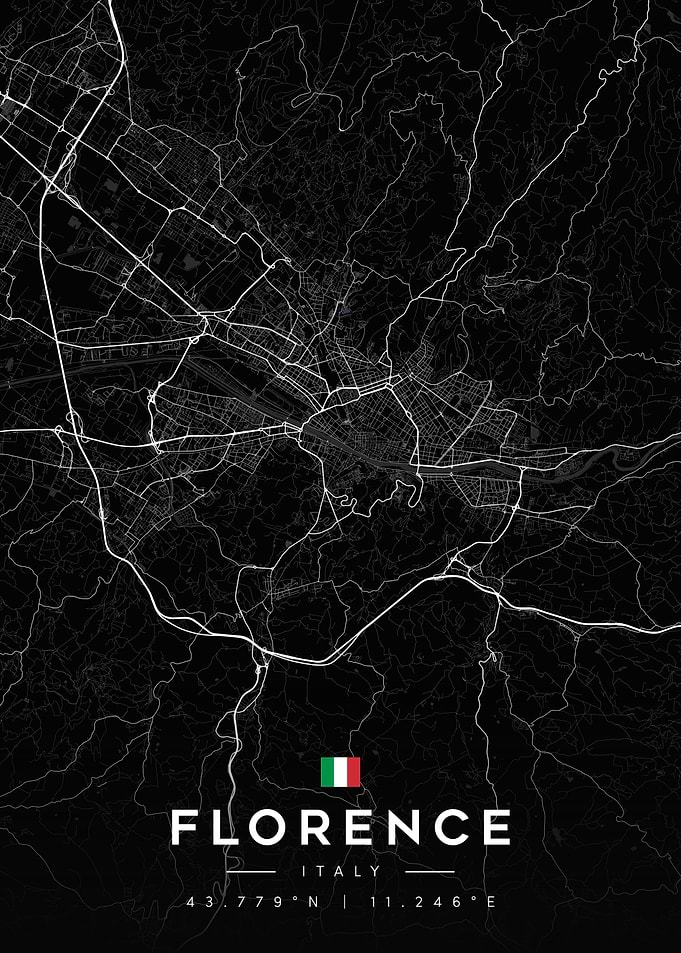 Florence Italy Minimalist City Map