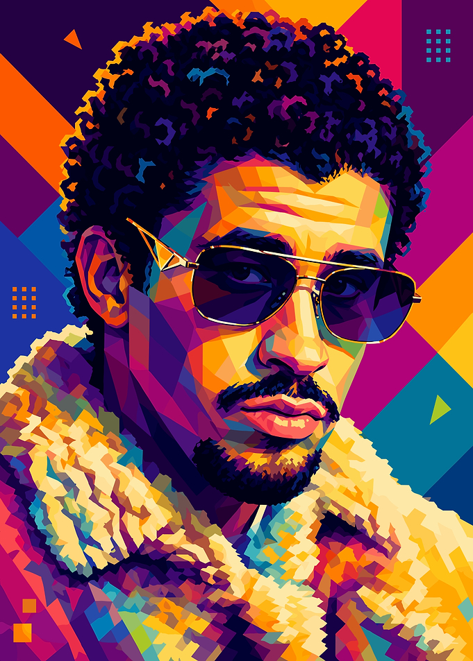 Bad Bunny WPAP Pop Art Portrait