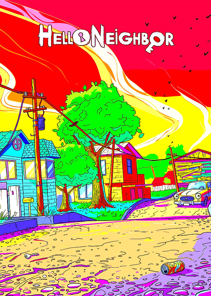 Hello Neighbor Psychedelic Neighborhood Poster