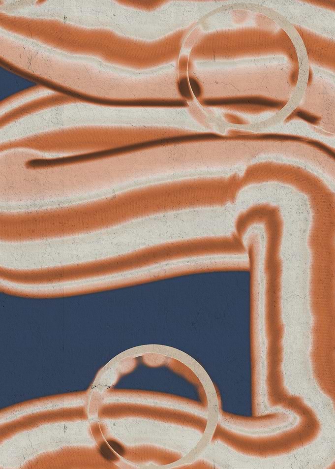 Abstract Terracotta and Navy Geometric Art
