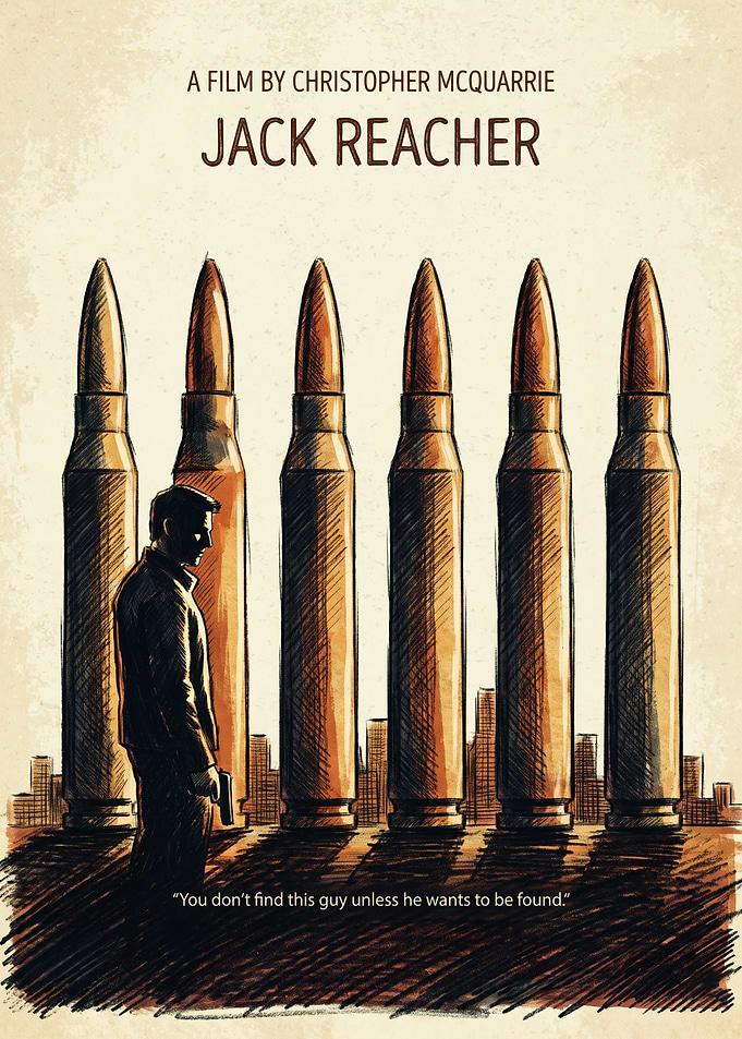 Jack Reacher Action Thriller Bullet Silhouette