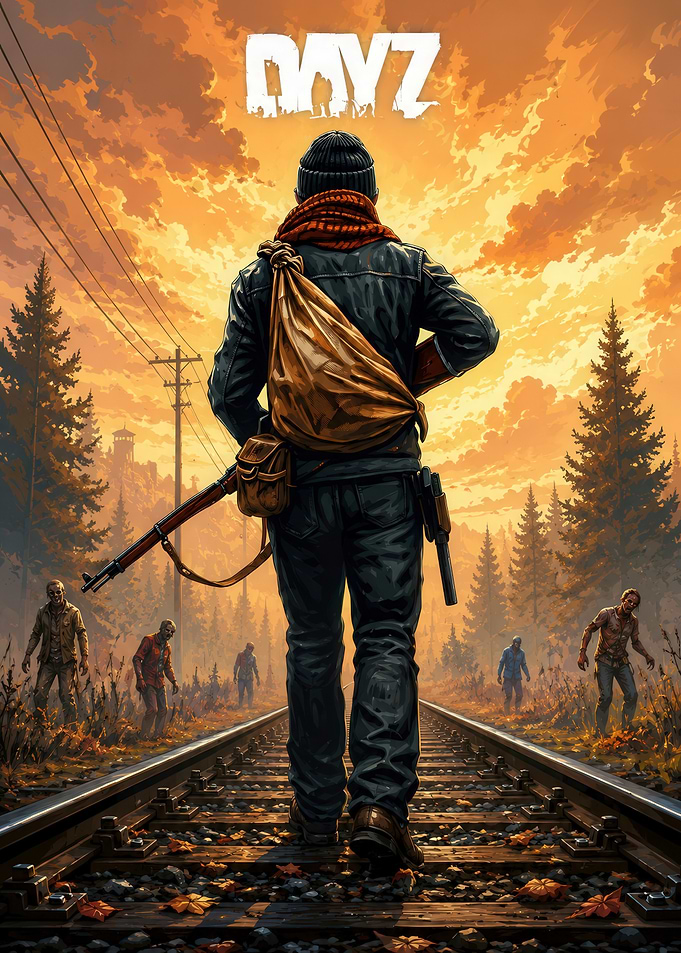 DayZ Survivor Walking on Tracks