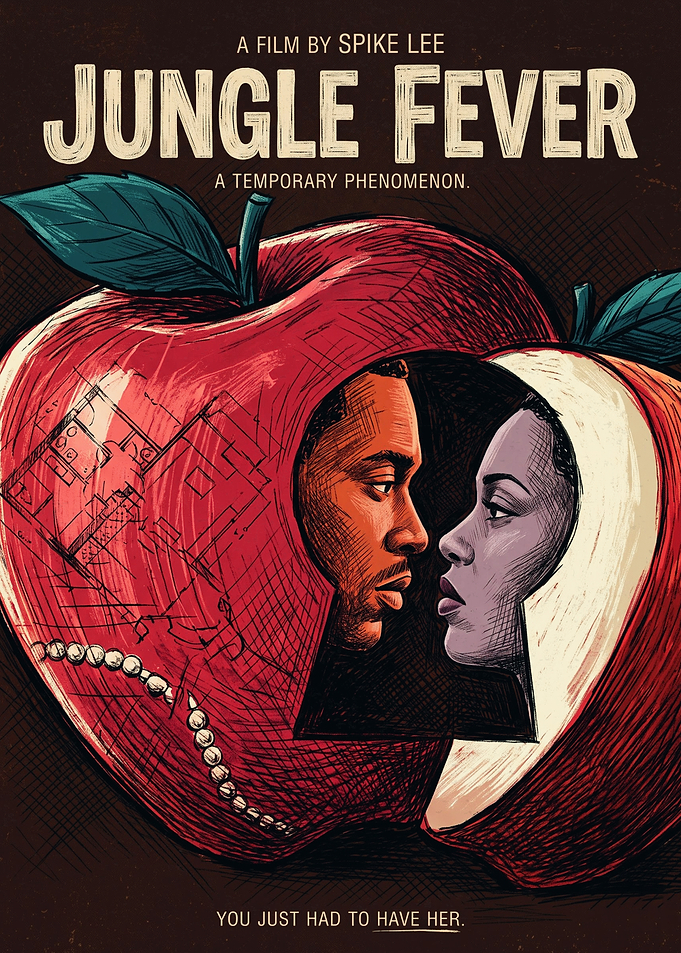 Jungle Fever Spike Lee Sliced Apple Face Silhouette