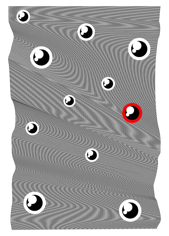Abstract Pattern with Floating Eyes