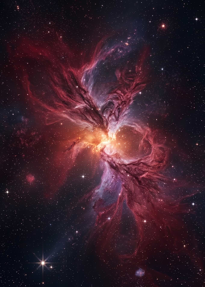 Butterfly Nebula in Deep Space