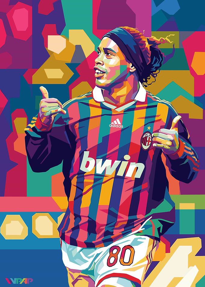 Ronaldinho AC Milan Pop Art Portrait