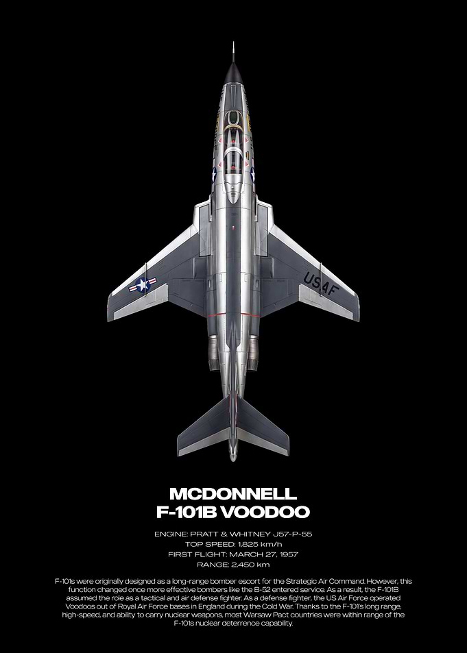 McDonnell F-101B Voodoo Technical Poster
