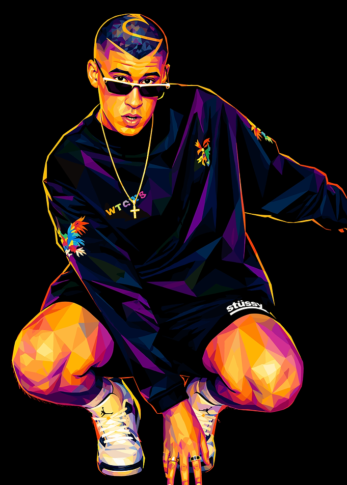 Bad Bunny Low Poly Portrait