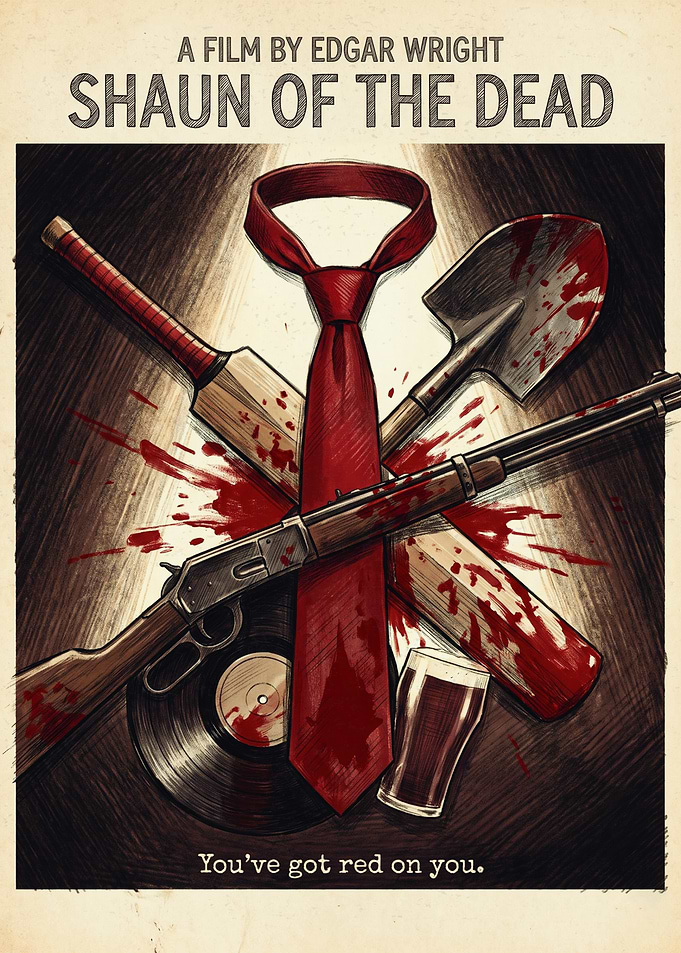 Shaun Of The Dead Horror Comedy Cricket Bat Shovel