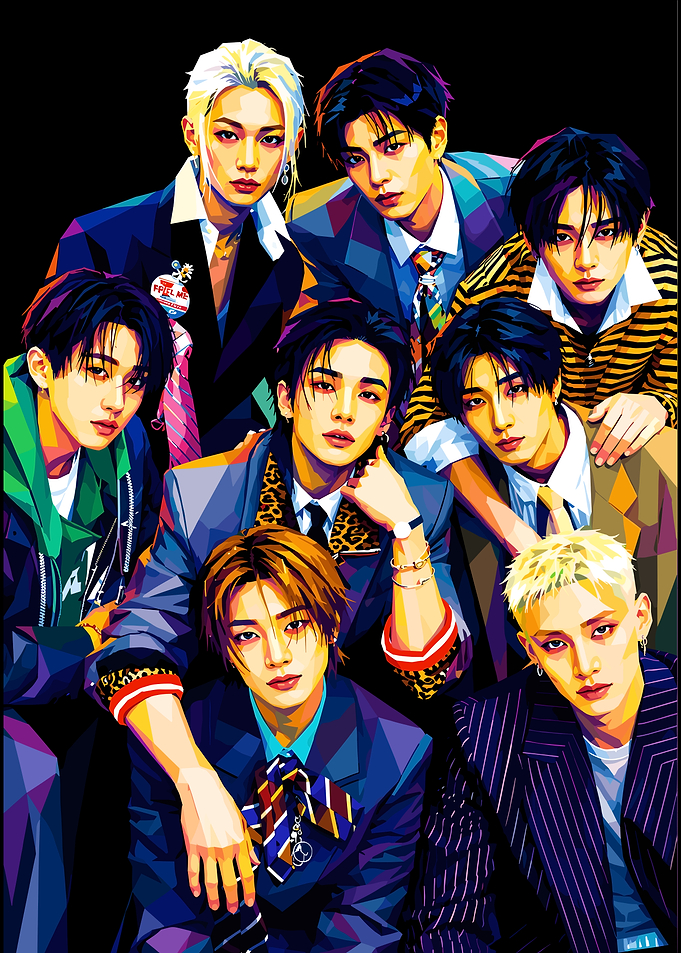 Stray Kids Pop Art Portrait