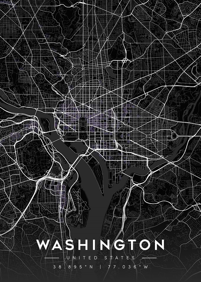 Washington DC Minimalist City Map