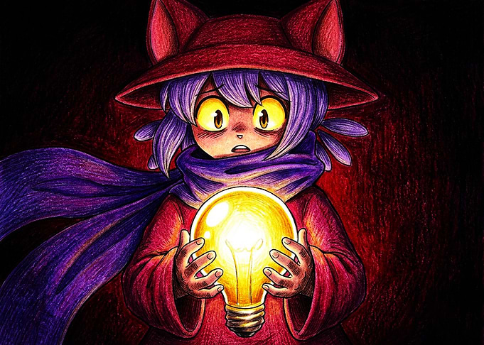 Niko from OneShot holding lightbulb