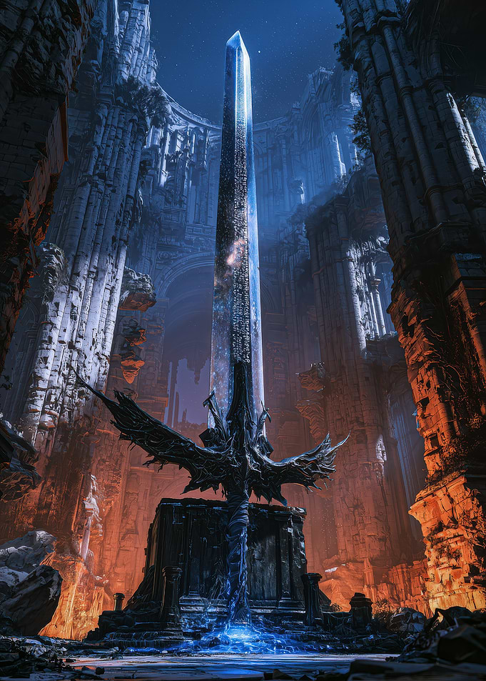 Cosmic Sword in Ancient Ruins