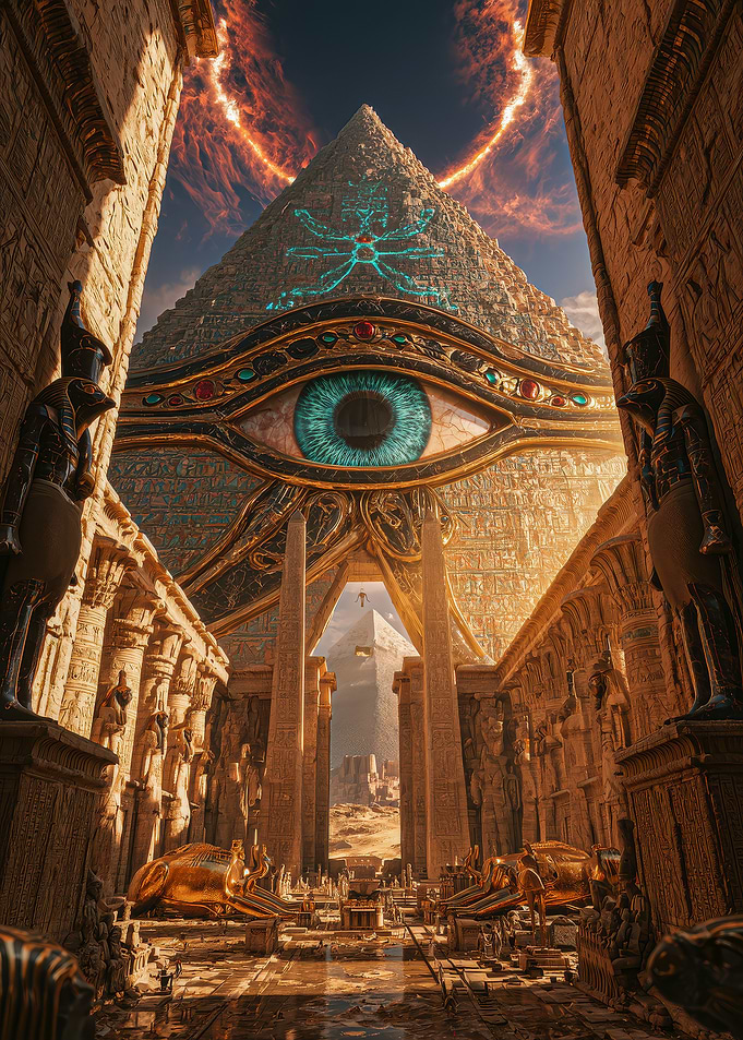 Mystical Eye of Ancient Egyptian Pyramid