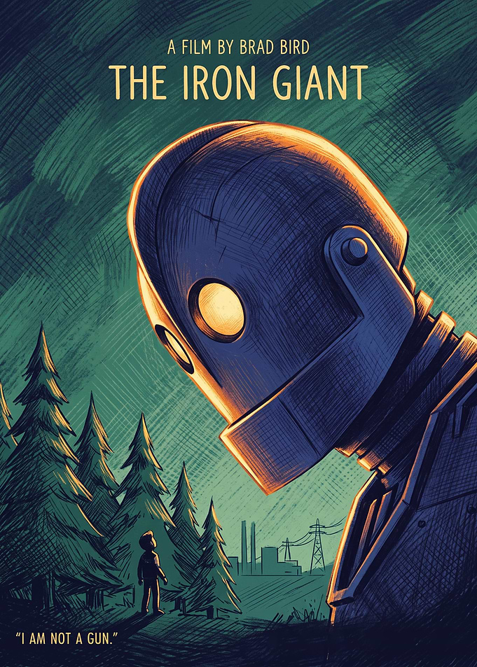 The Iron Giant 1999 Sci Fi Animated Robot Forest