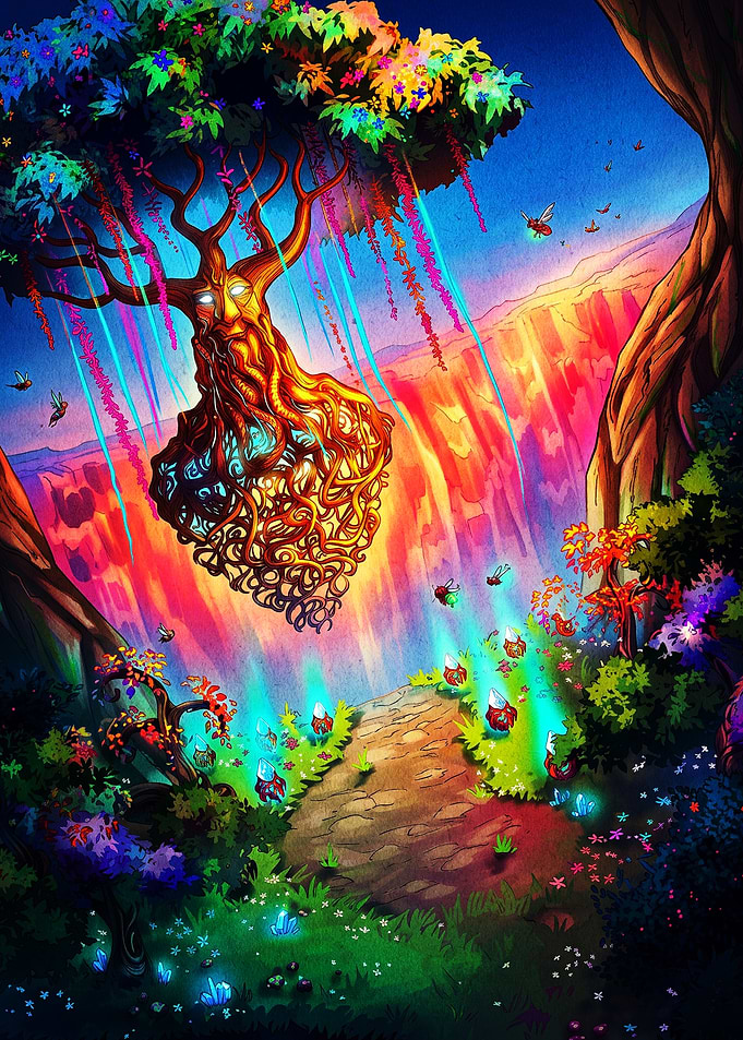 Magical Floating Tree Spirit Forest