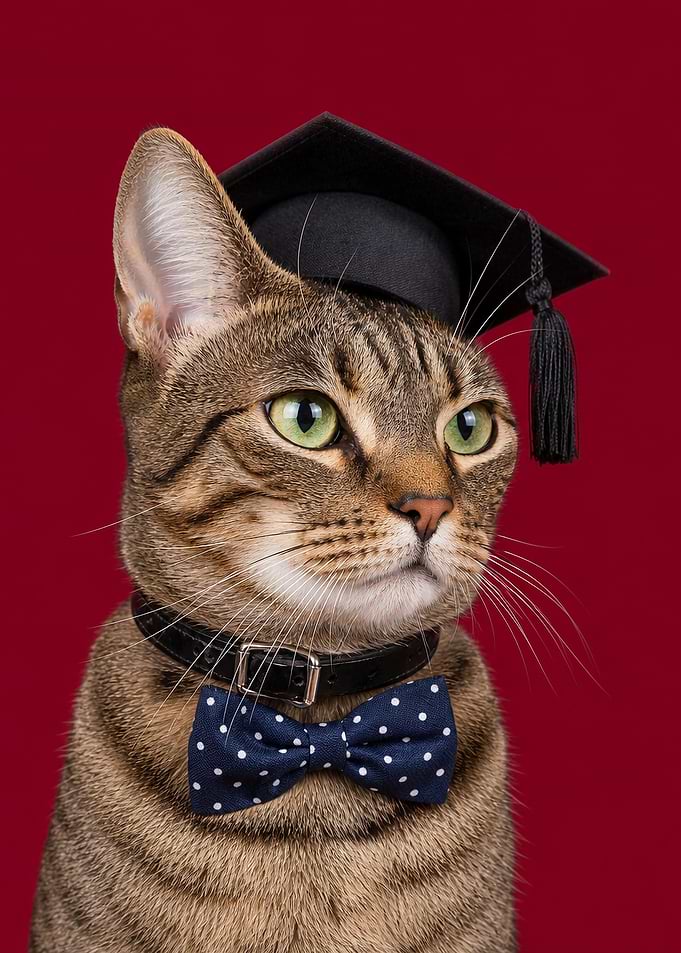 Graduated Tabby Cat Portrait