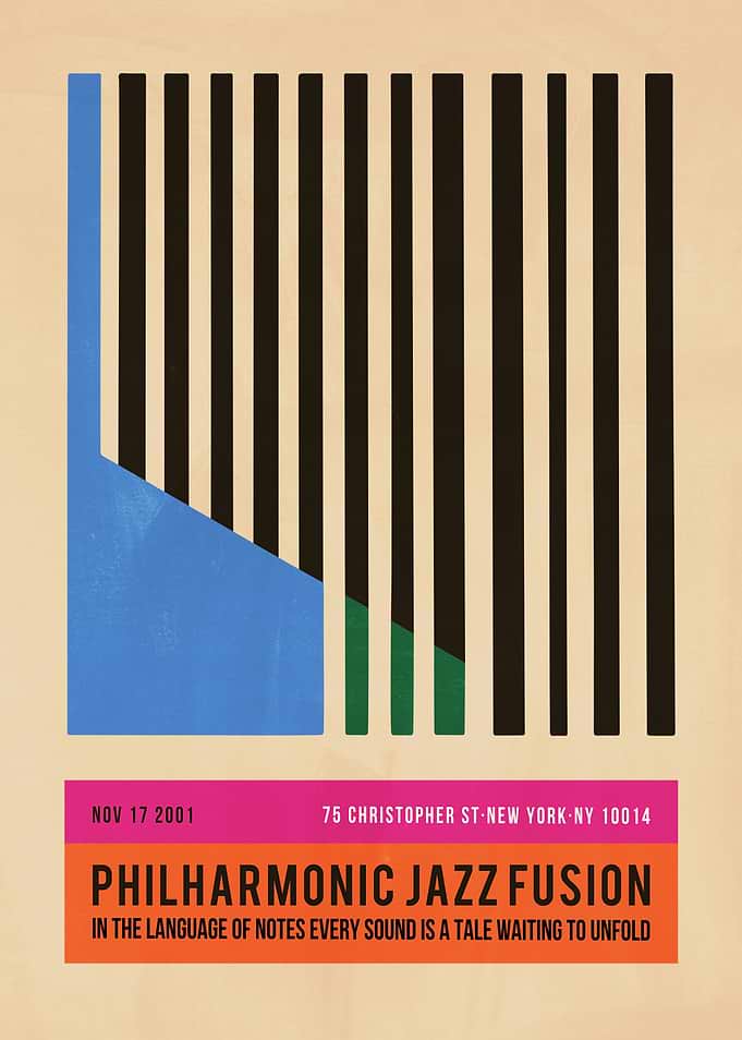 Philharmonic Jazz Fusion Minimalist Poster
