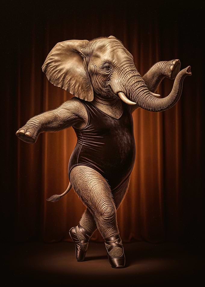 Ballerina Elephant in Leotard