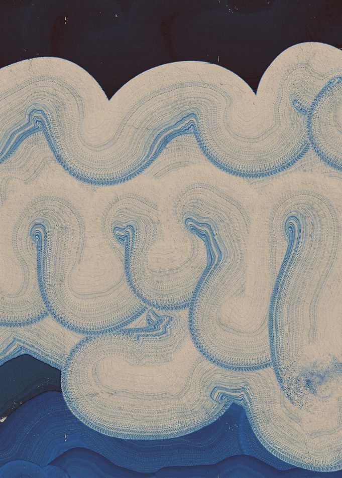 Abstract Blue and Cream Swirl Pattern