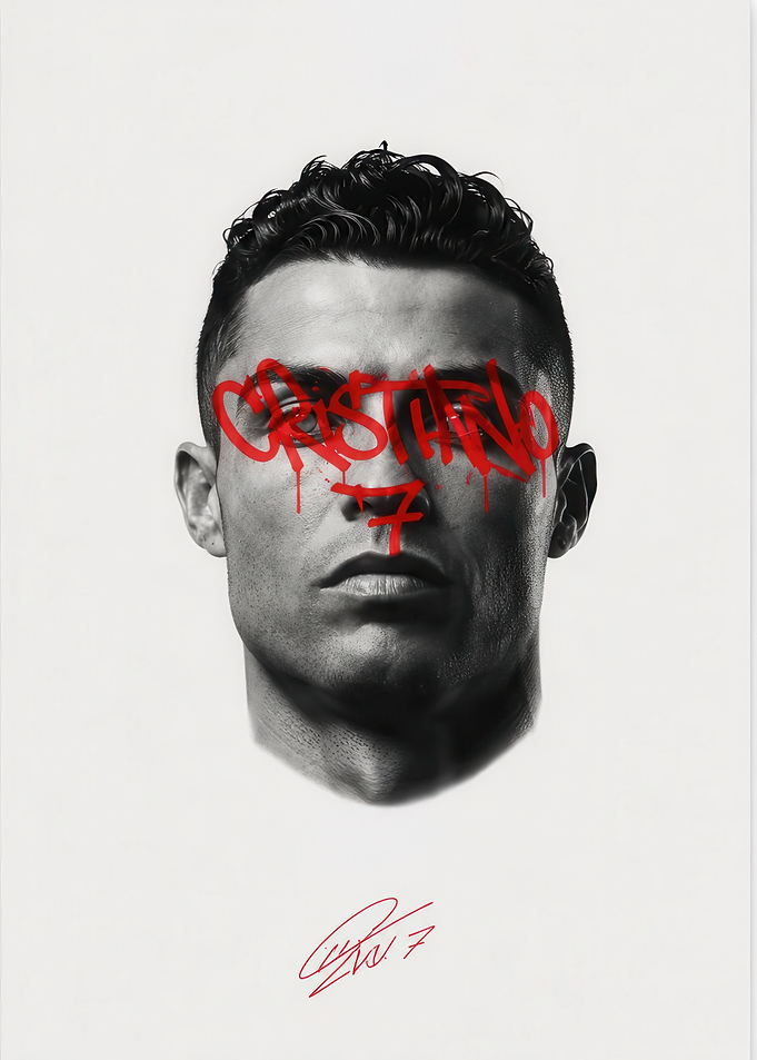 Cristiano Ronaldo Graffiti Portrait Poster