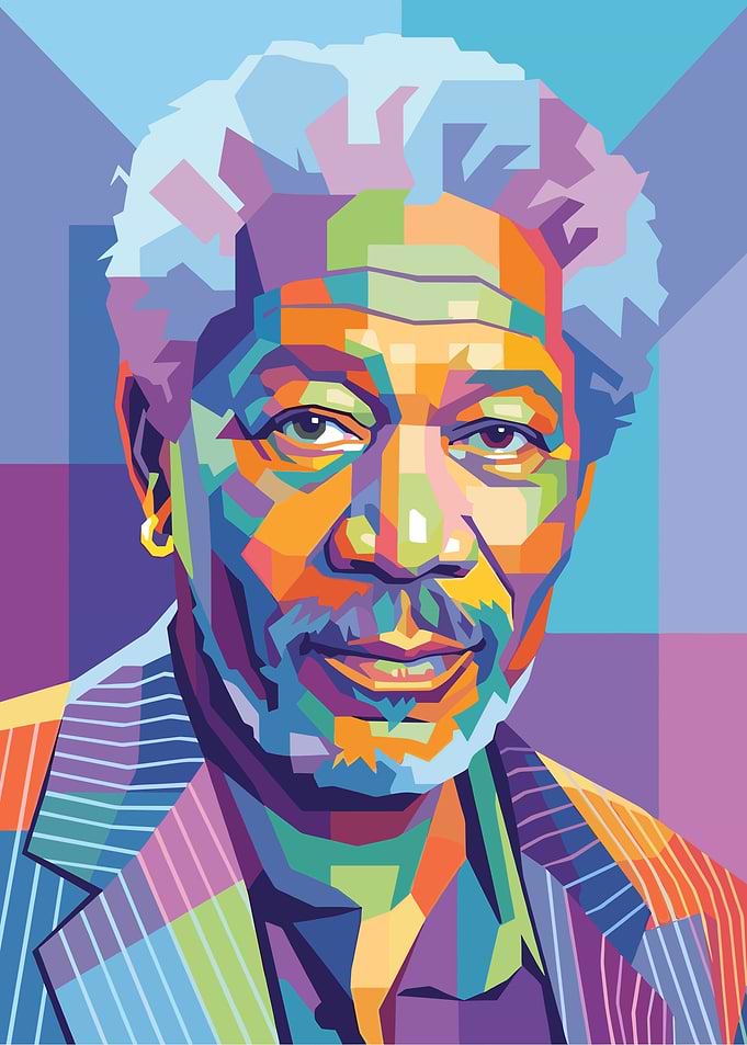 Morgan Freeman Pop Art Portrait