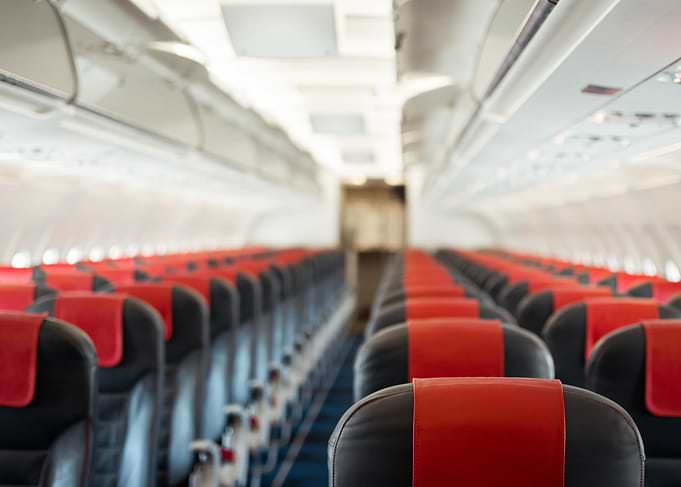 Empty Airplane Cabin Interior