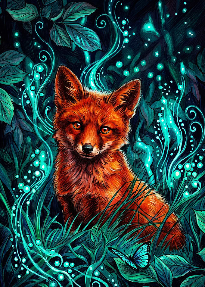 Magical Fox in Enchanted Forest