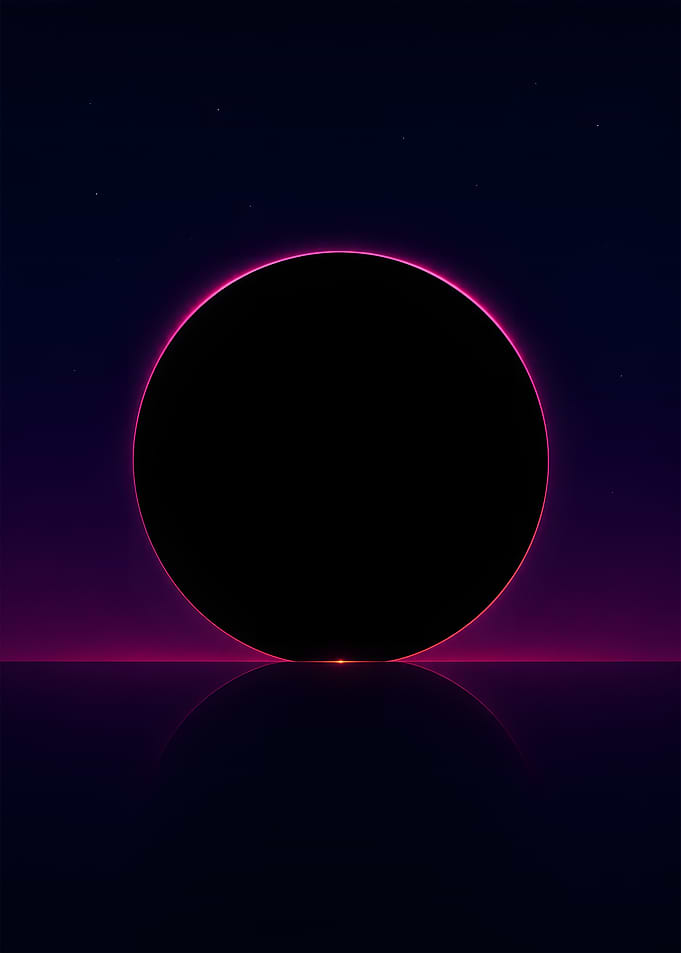 Neon Dark Sphere Eclipse