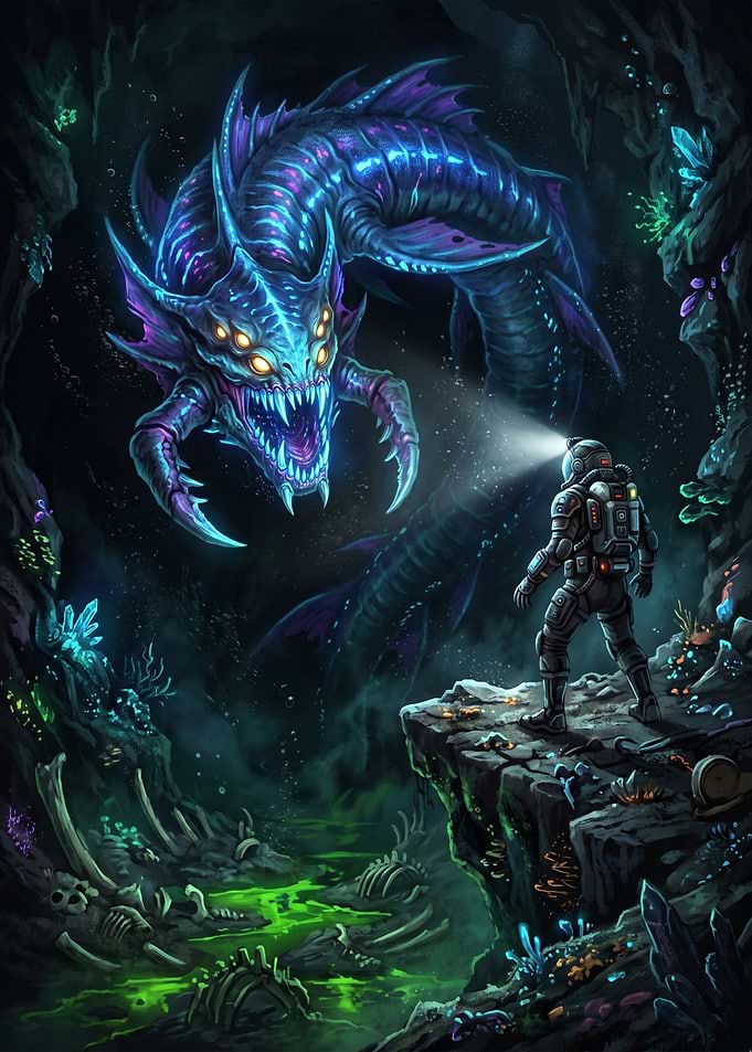 subnautica game art poster
