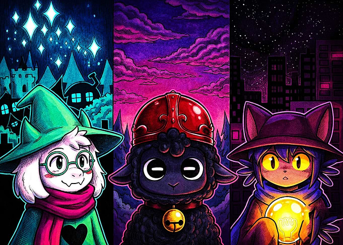 Indie Game Character Trio Illustration