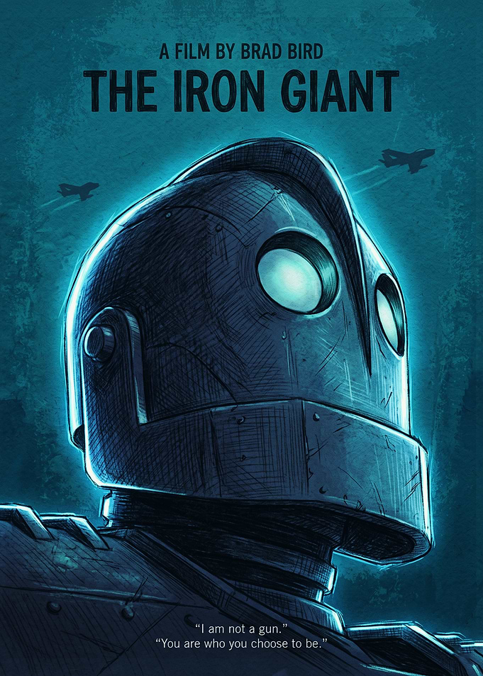 The Iron Giant Glowing Blue Eyes Sci Fi Robot