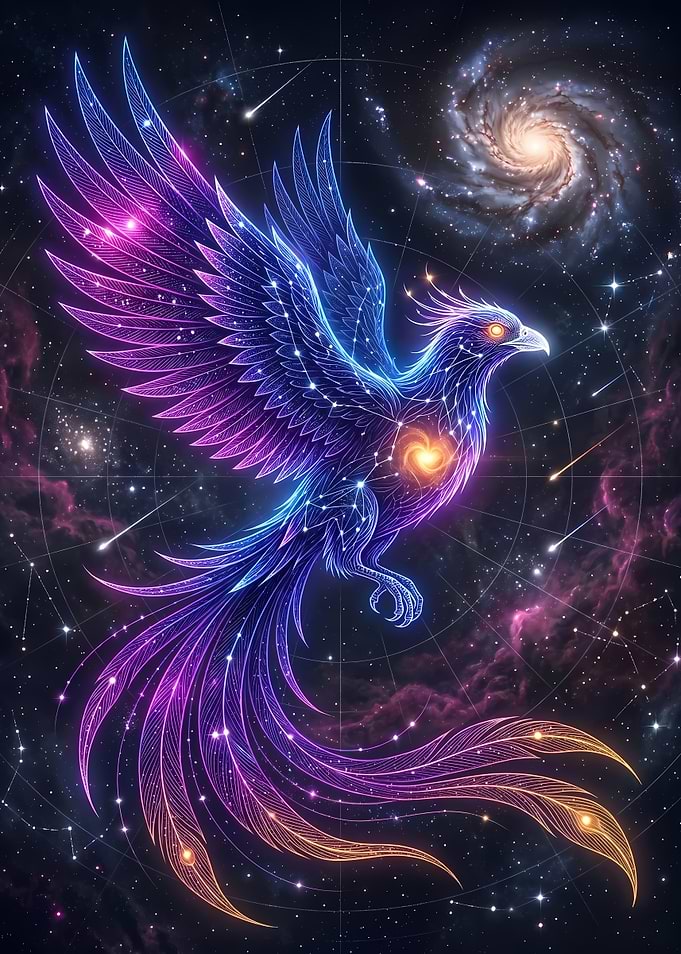 Celestial Phoenix Constellation in Space