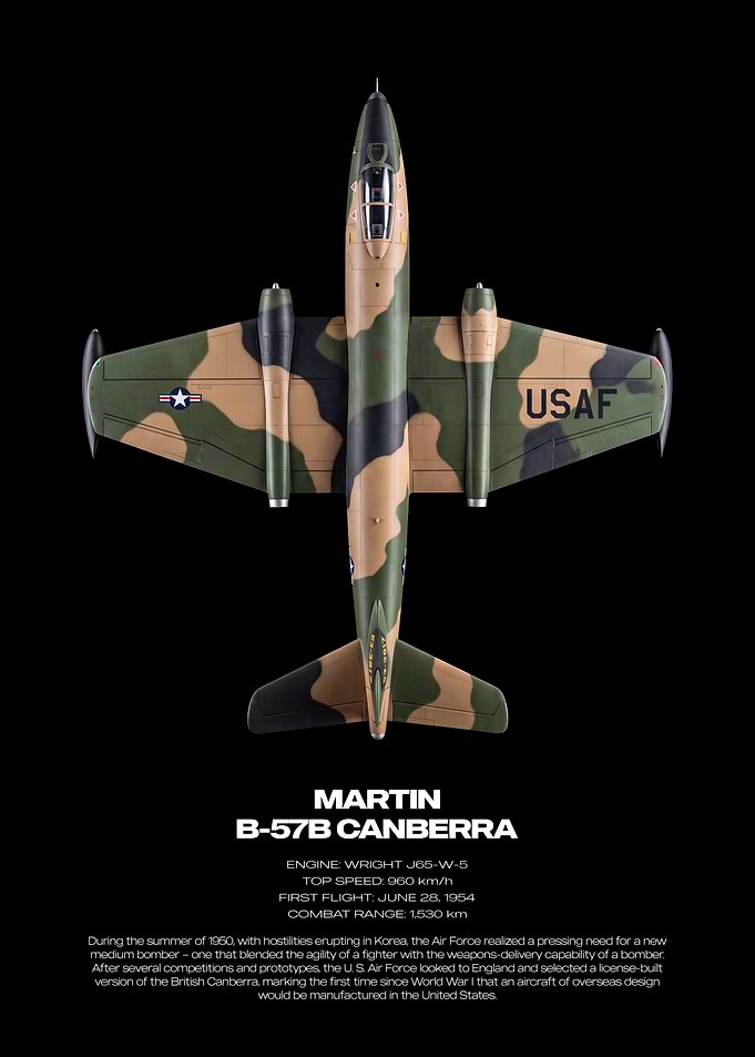 Martin B-57B Canberra Aircraft Poster