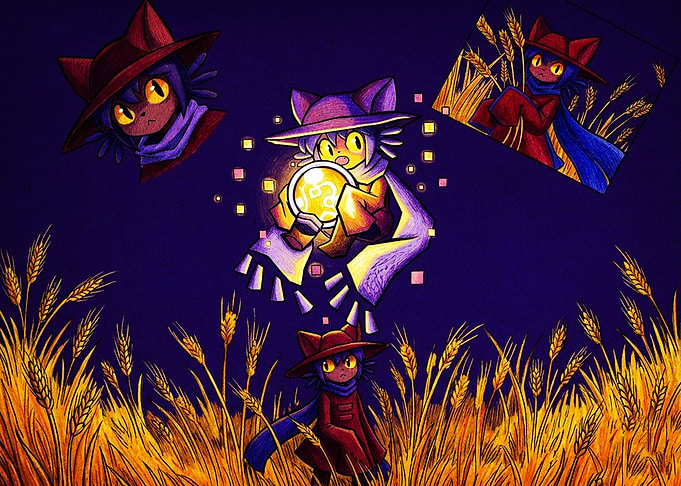 Niko from OneShot in Wheat Field