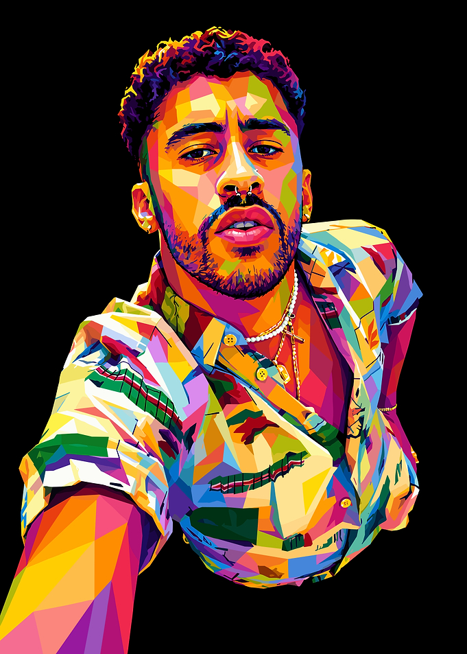 Bad Bunny Pop Art Portrait