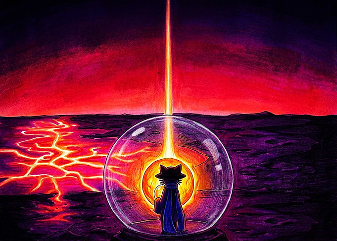 Niko from OneShot in a Globe