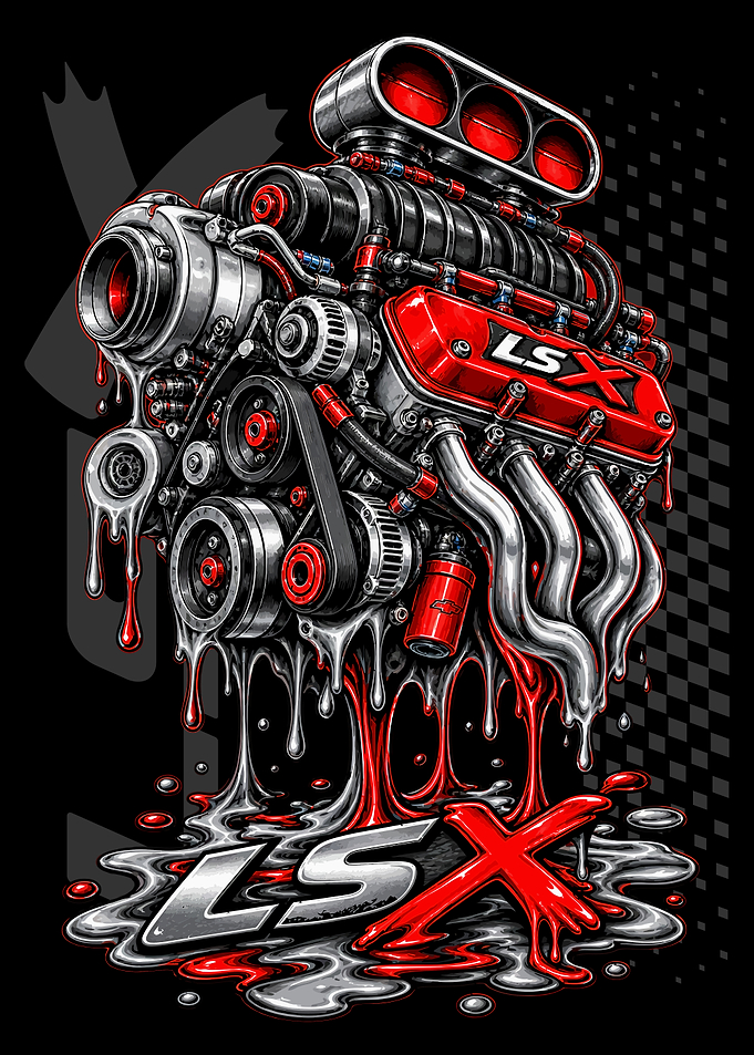 LSX Engine Drip Art