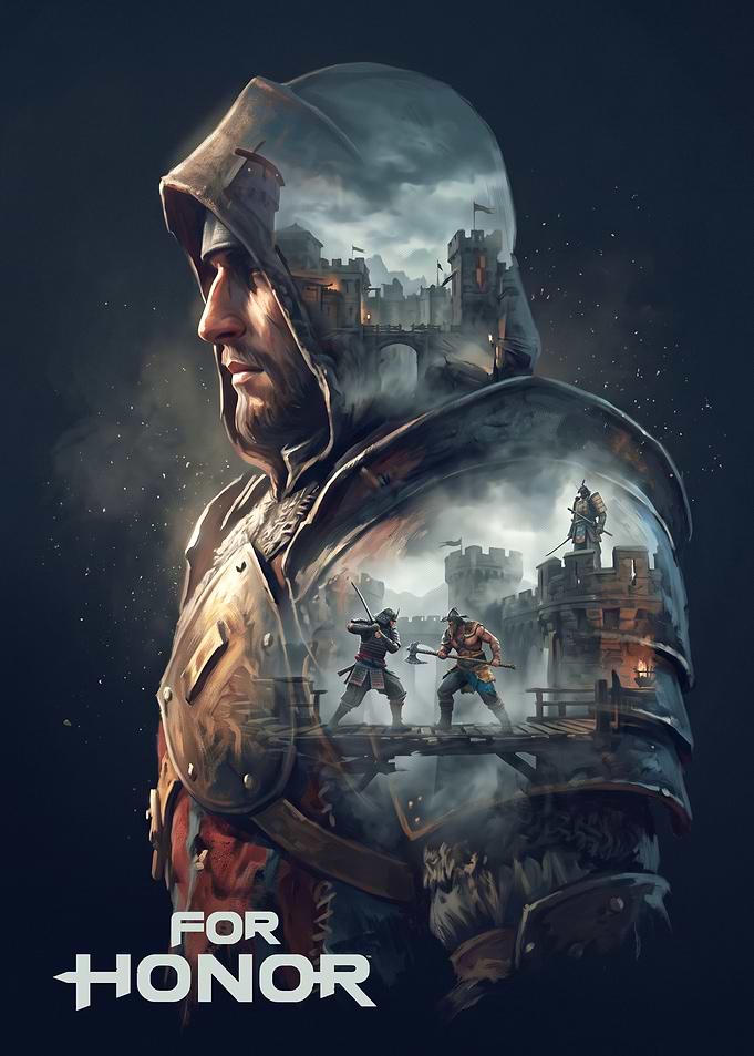 For Honor Double Exposure Knight Poster