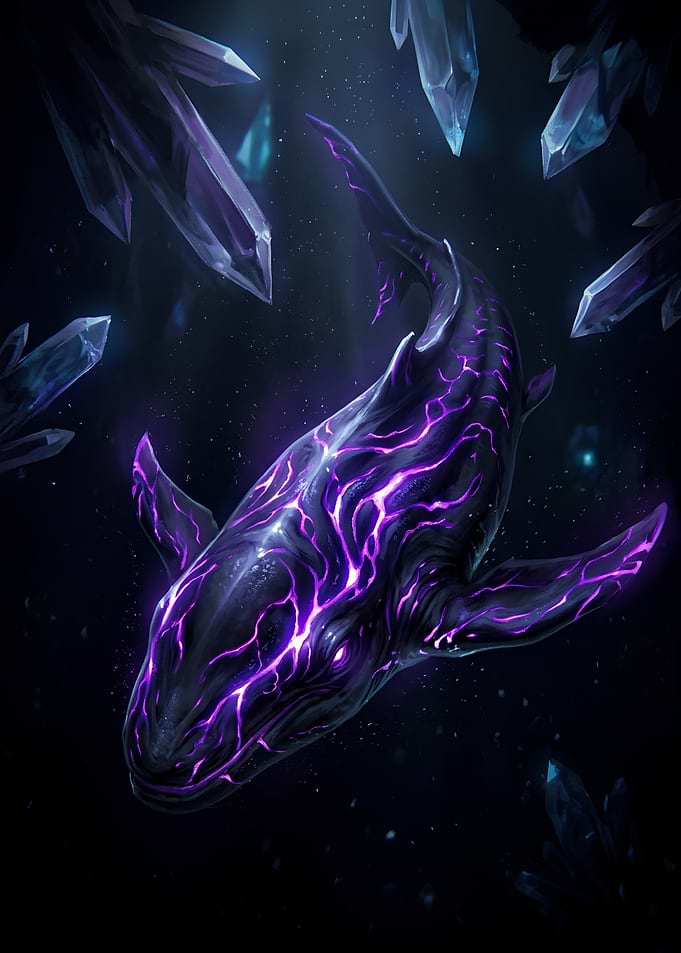 Mystical Void Shark with Purple Glow