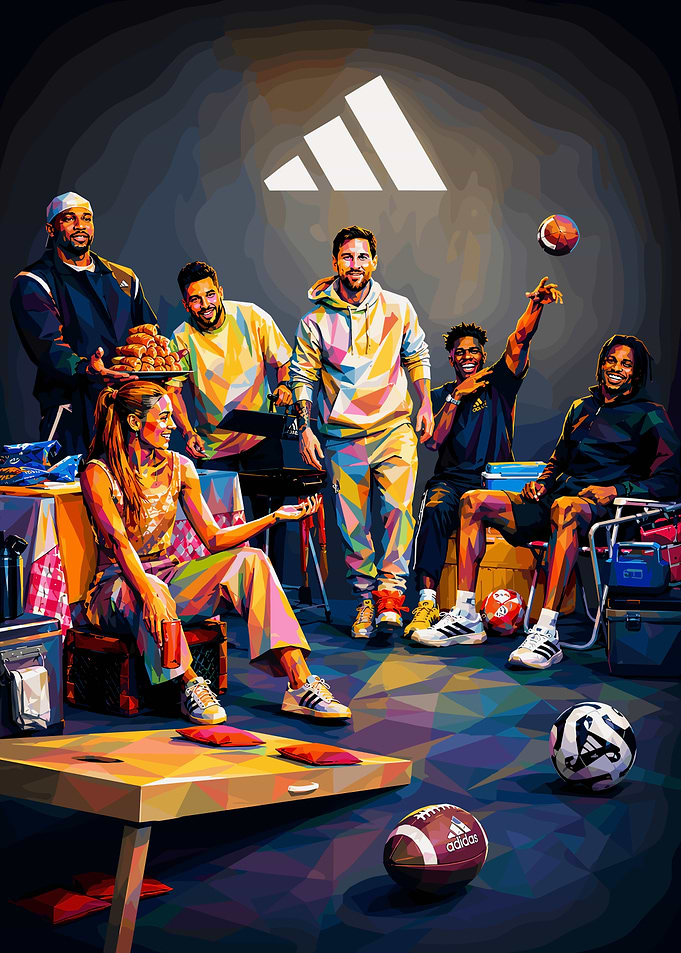 Adidas Athletes Tailgate Party Illustration
