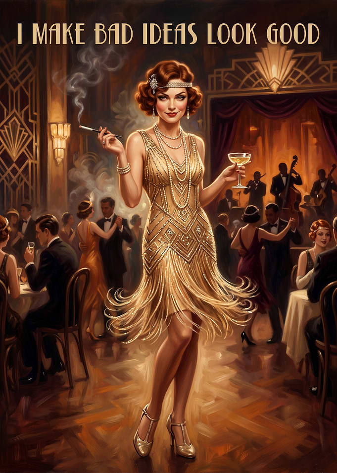 Flapper Girl Art Deco Poster