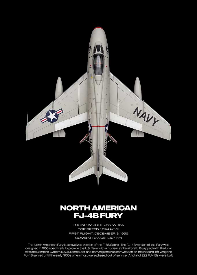 North American FJ-4B Fury Aircraft Poster