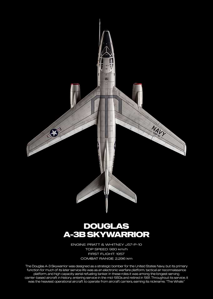 Douglas A-3B Skywarrior Technical Poster