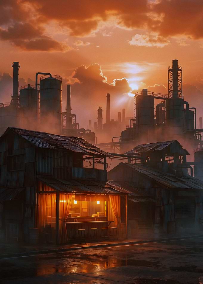 Industrial Sunset Ramen Shop