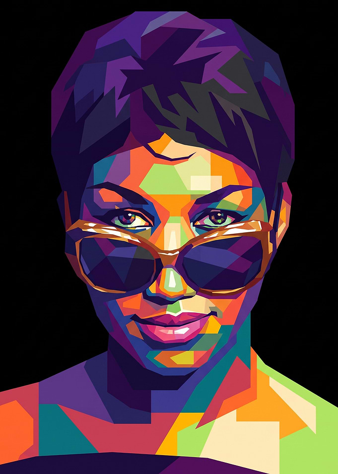 Aretha Franklin Colorful Pop Art Portrait