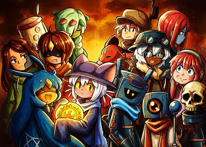 OneShot Game Character Ensemble Illustration