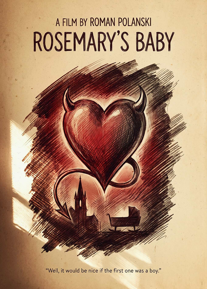 Rosemarys Baby Classic Horror Horned Demon Heart