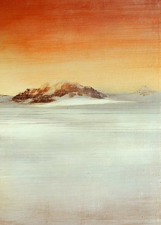 Minimalist Arctic Mountain Landscape Painting